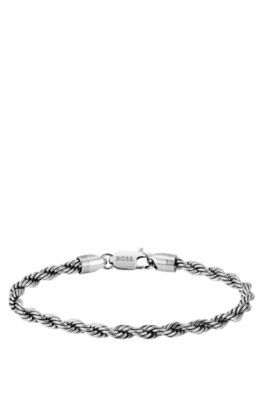 Brazalete en tono plateado con cadena estilo cuerda, Assorted-Pre-Pack
