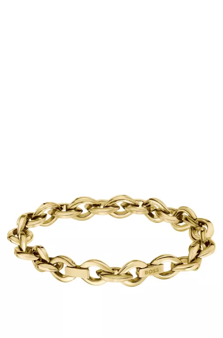 Gold-tone bracelet with petal-shaped links