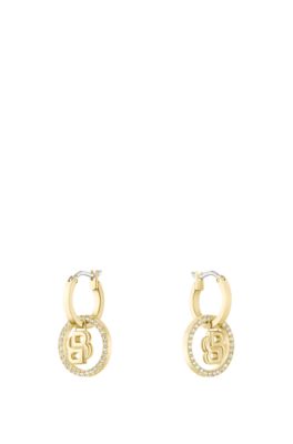 Gold-tone earrings with Double B monogram charm, Assorted-Pre-Pack