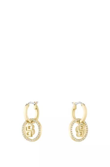 Gold-tone earrings with Double B monogram charm