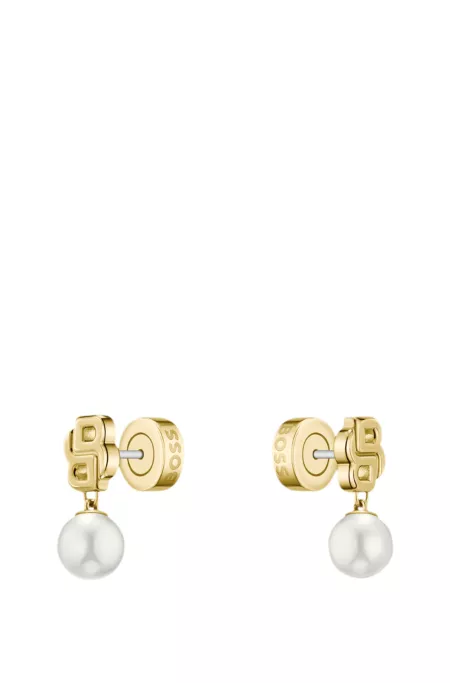 Gold-tone earrings with Double B monogram