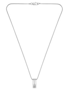 Silver-tone necklace with stripe-effect pendant, Assorted-Pre-Pack