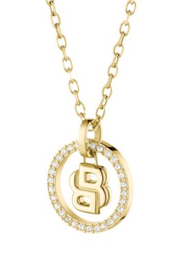 Gold-tone necklace with Double B monogram pendant, Assorted-Pre-Pack
