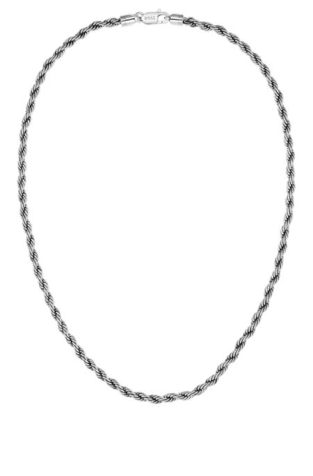 Silver-tone necklace with rope-style chain