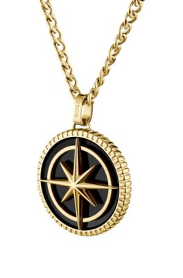 Gold-tone necklace with medallion pendant, Assorted-Pre-Pack