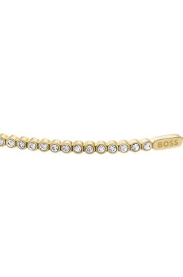 Crystal-embellished bracelet in a light yellow-gold tone, Assorted-Pre-Pack