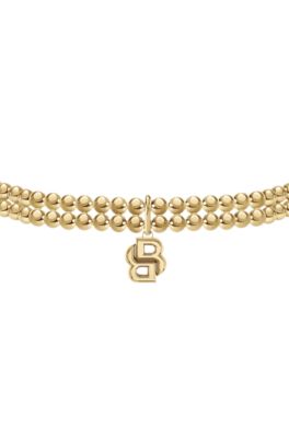 Double-row bracelet in a light yellow-gold tone , Assorted-Pre-Pack