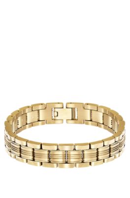Light yellow gold-tone cuff with multi-link design, Assorted-Pre-Pack