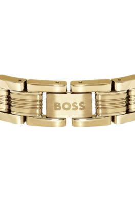 Light yellow gold-tone cuff with multi-link design, Assorted-Pre-Pack