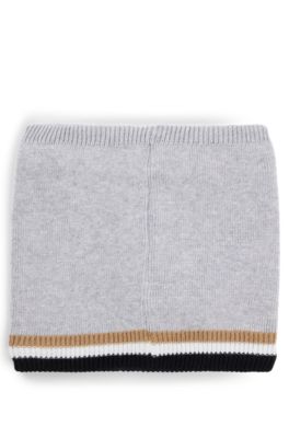 Kids' logo snood with faux-fur lining, Light Grey