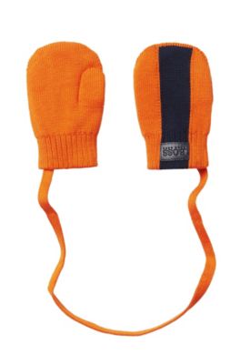 'J01082' | Cotton Attached Mittens, Orange