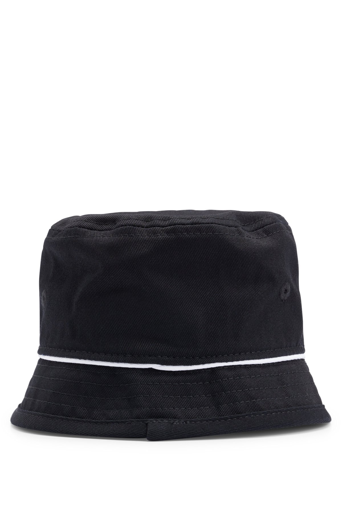 BOSS - Kids' bucket hat in cotton twill with contrast logo