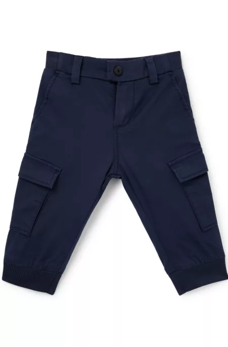 Kids' cargo-pocket trousers in stretch cotton