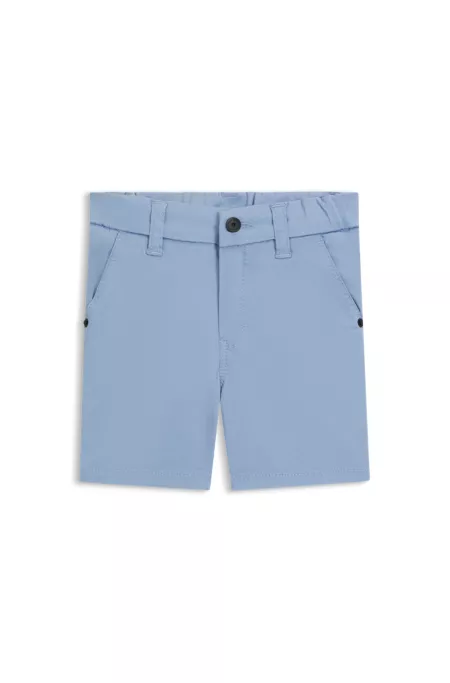 Kids' branded-label shorts in stretch cotton