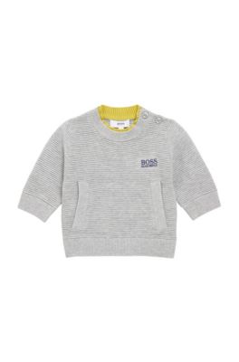 'J05515' | Toddler Stretch Cotton Kangaroo Pocket Sweater, Light Grey
