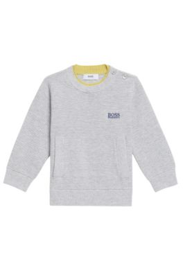 'J05515' | Toddler Stretch Cotton Kangaroo Pocket Sweater, Light Grey