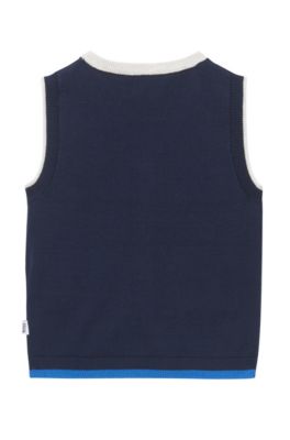 'J05523' | Toddler Stretch Cotton Blend Sweater Vest, Dark Blue