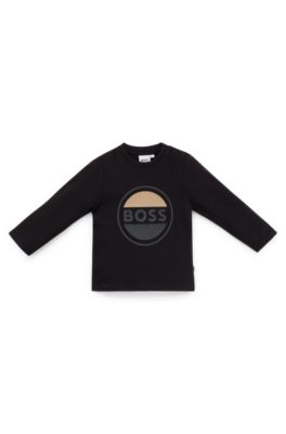 Kids' logo-artwork T-shirt in cotton jersey, Black