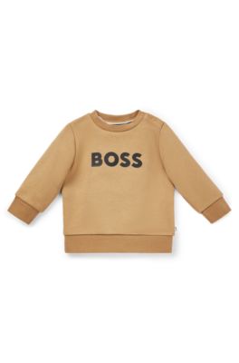 Kids' sweatshirt with logo print, Brown