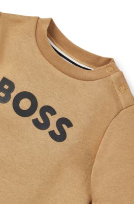 Kids' sweatshirt with logo print, Brown