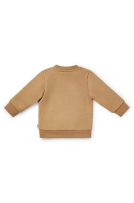 Kids' sweatshirt with logo print, Brown