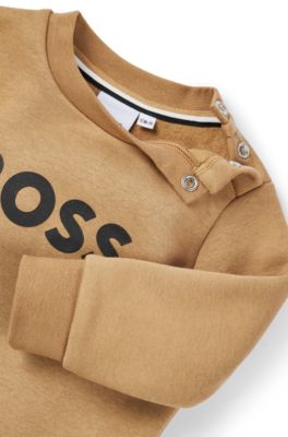 Kids' sweatshirt with logo print, Brown