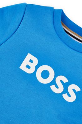 Kids' sweatshirt with logo print, Blue