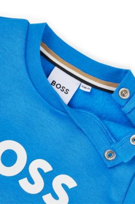 Kids' sweatshirt with logo print, Blue