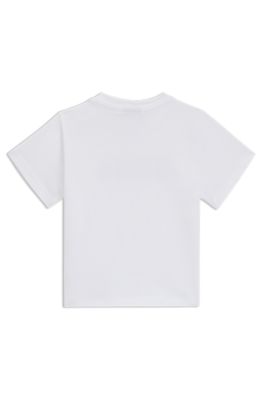 Kids' cotton T-shirt with logo print, White
