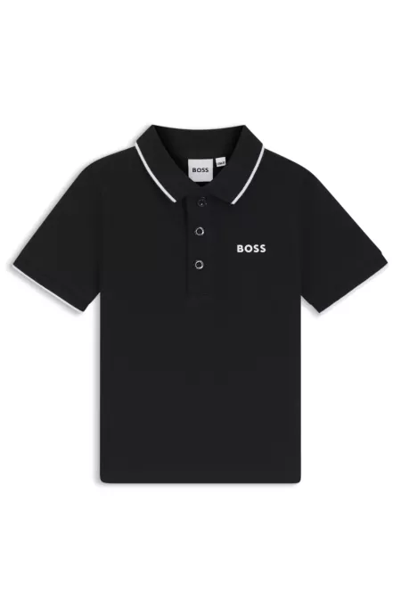 Kids' logo-print polo shirt in cotton piqué