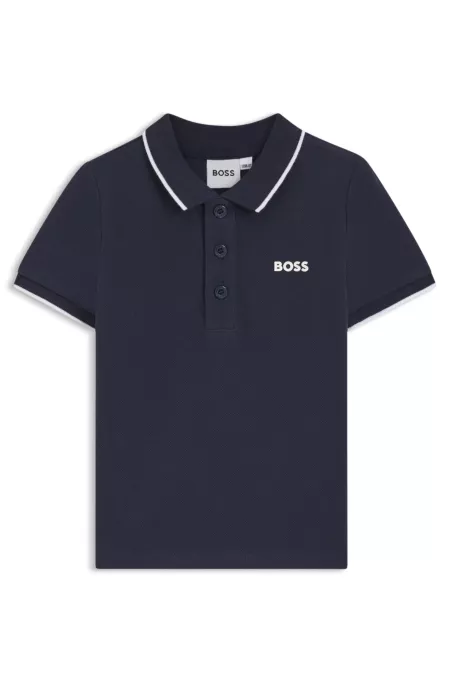 Kids' logo-print polo shirt in cotton piqué