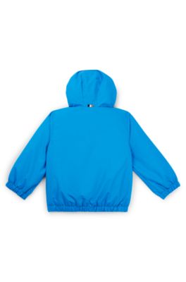 Kids' color-block windbreaker with appearing monogram print, Blue