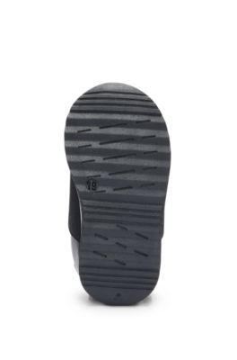 Kids' logo trainers in mesh and leather, Black
