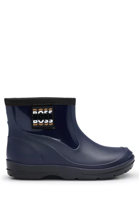Kids' rain boots with branded label