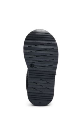 Kids' trainers with touch closures and logo details, Black