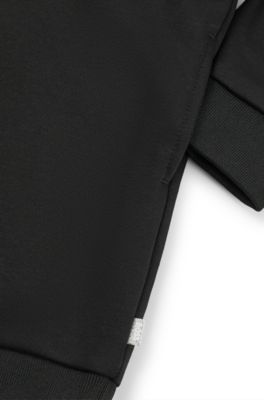 Vestido infantil con capucha en algod&oacute;n con logo estampado, Negro
