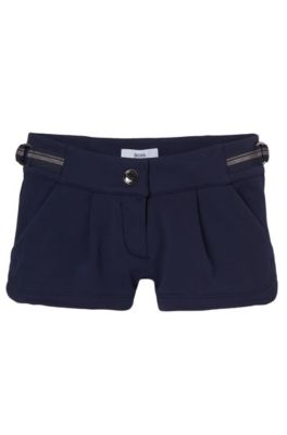 BOSS 'J14173' Girls Cotton Fleece Shorts Dark Blue