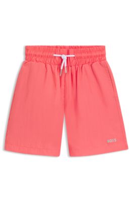 Kids' shorts with metallic-effect logo