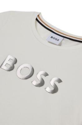 BOSS Kidswear logo-print organic cotton T-shirt - White