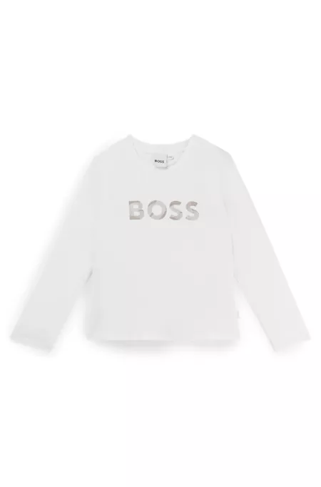 Kids' long-sleeved T-shirt with signature-stripe details