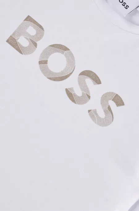 Kids' long-sleeved T-shirt with signature-stripe details