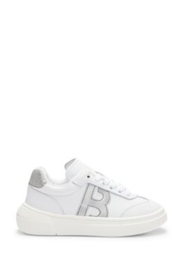 Kids' Leather Trainers With Monogram Detail- Women's Girls Size