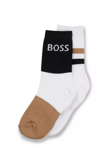 Kids' two-pack of socks with logo details