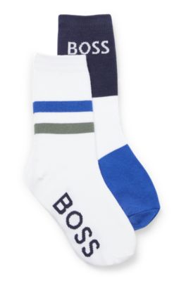 Kids' two-pack of socks with logo details, Dark Blue