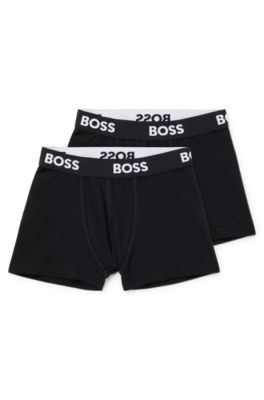Three-pack of kids' boxer shorts in stretch cotton, Black