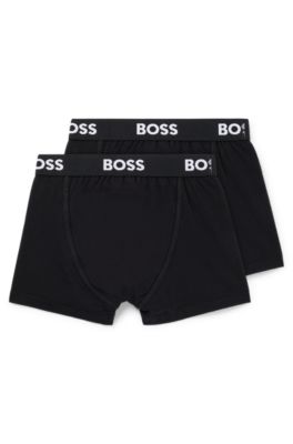 Three-pack of kids' boxer shorts in stretch cotton, Black