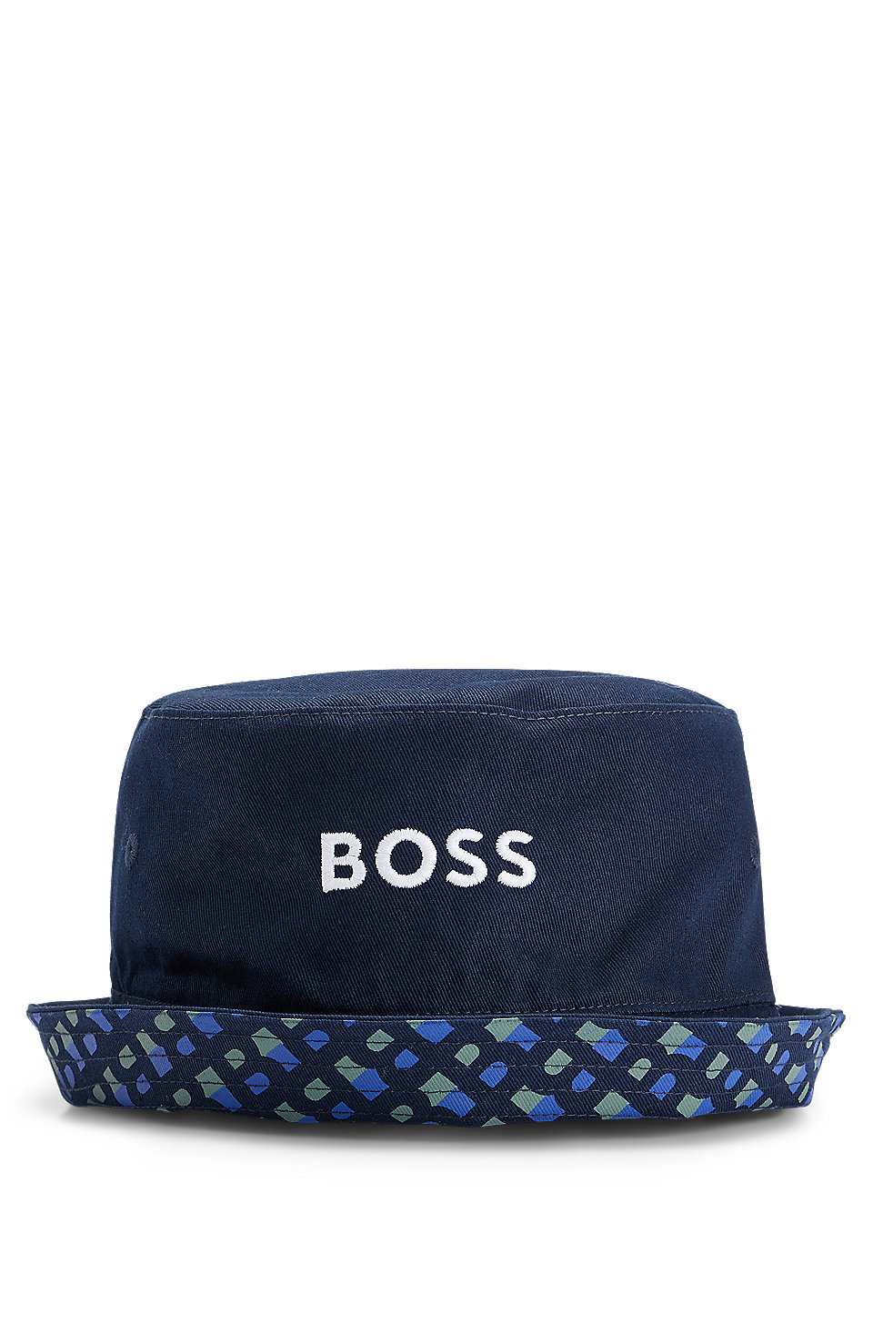 BOSS - Kids' reversible bucket hat in cotton twill with logos