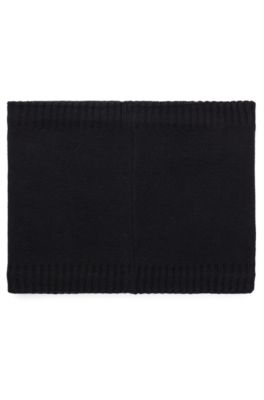 Kids' snood with twill logo badge, Black