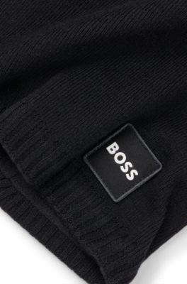 Kids' snood with twill logo badge, Black