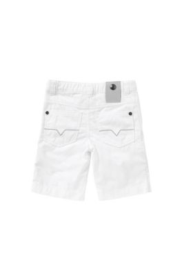 'J24386' | Boys Cotton Poplin Bermuda Shorts, White